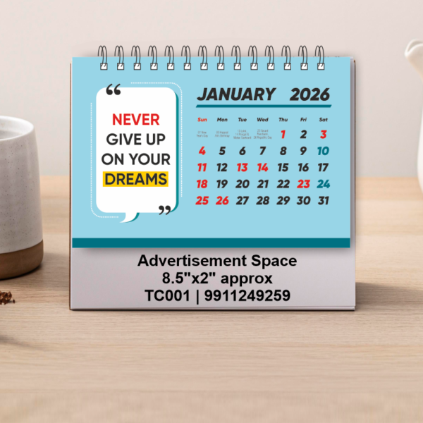 Table Calendar with Planner Set of 100