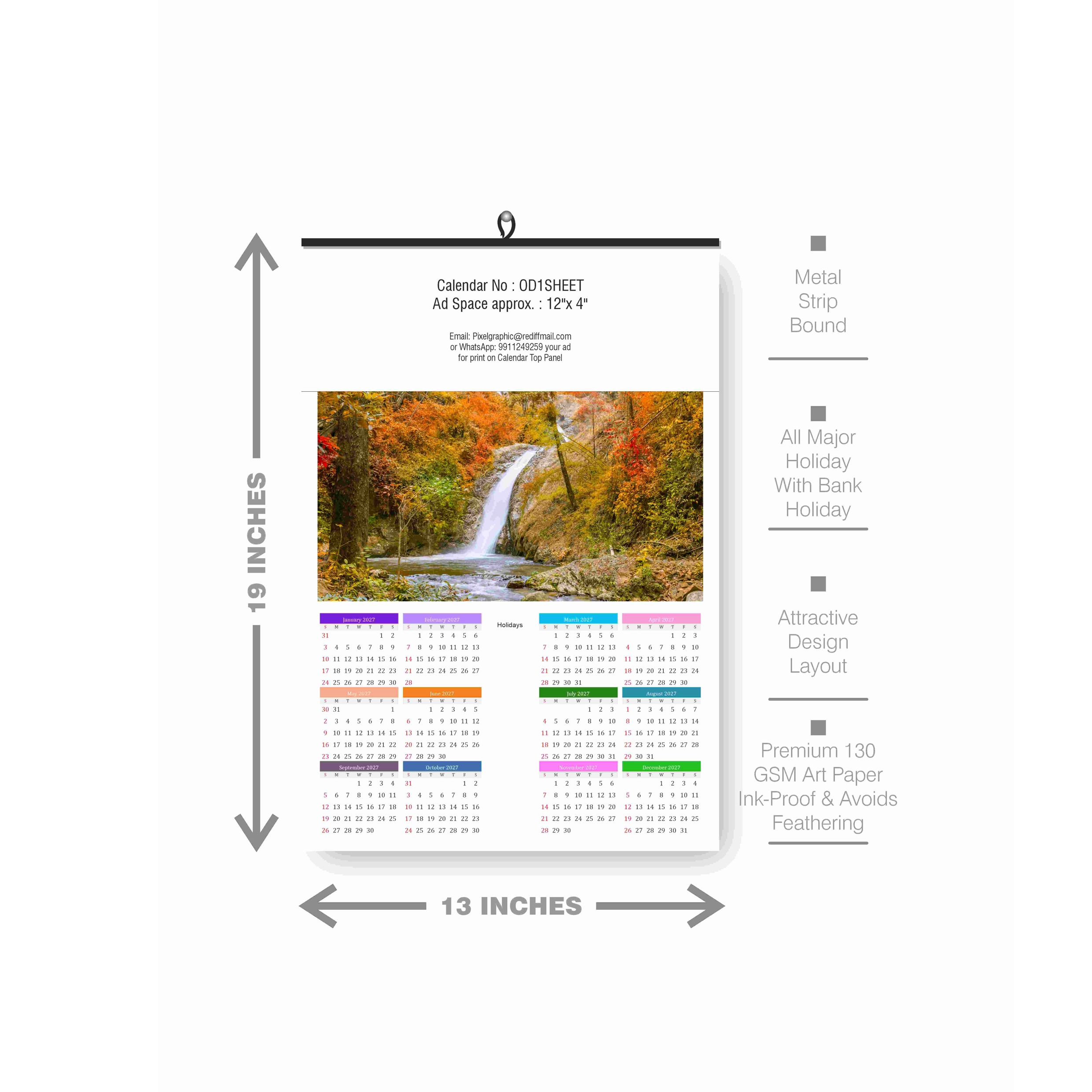 Wall Calendar 1 Sheeter Set of 100 - Image 2