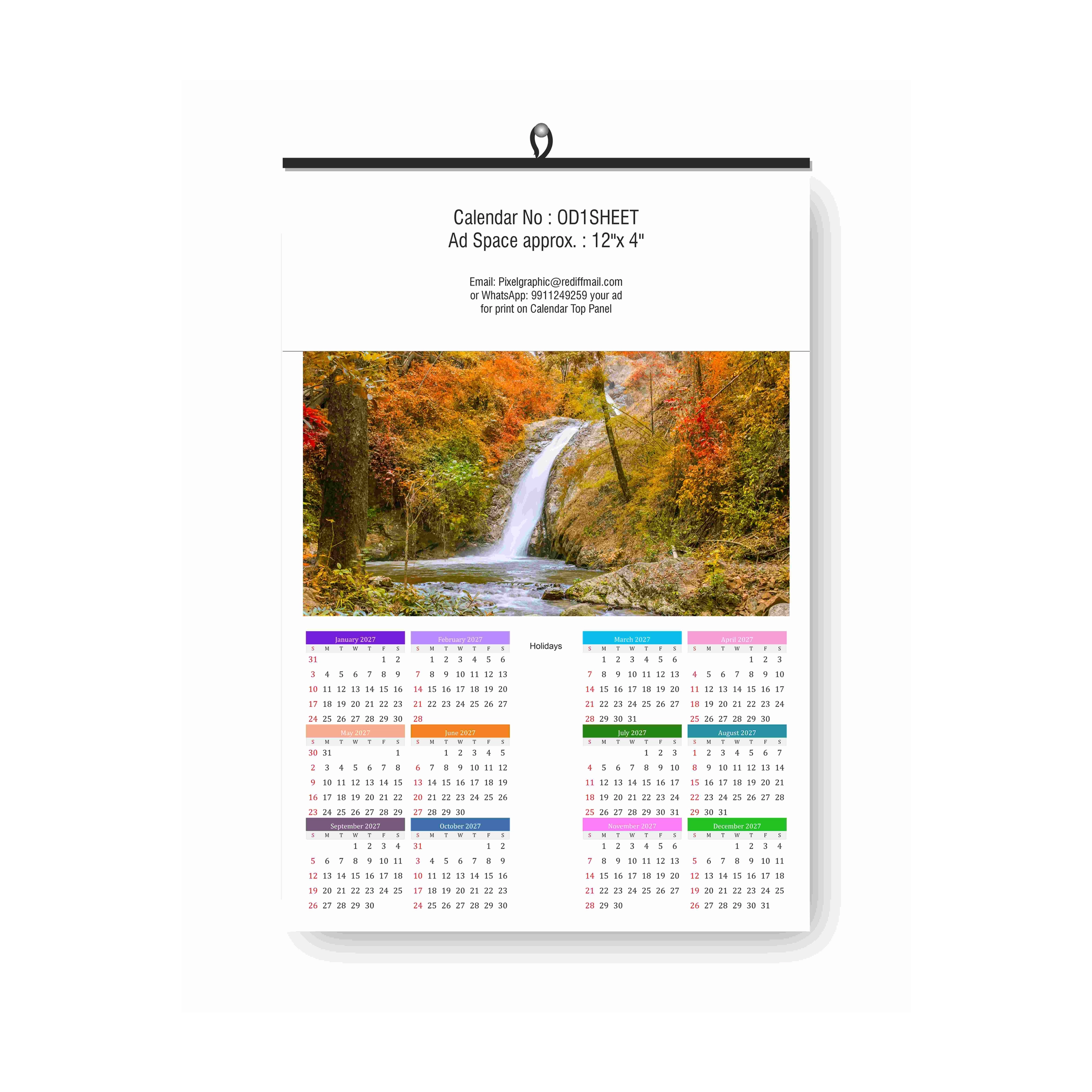 Wall Calendar 1 Sheeter Set of 100